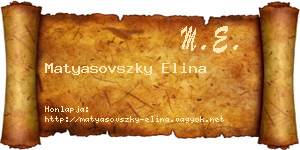 Matyasovszky Elina névjegykártya